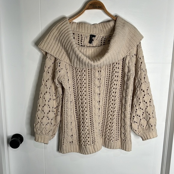 🚩 Moon &  Madison knit crème sweater size medium - Picture 5 of 11